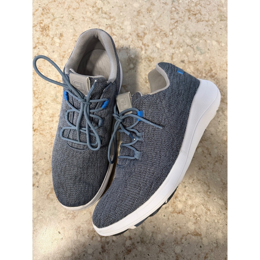 FootJoy Flex Spikeless Golf Shoes Mens 12 M Grey Knit Sneakers 56137